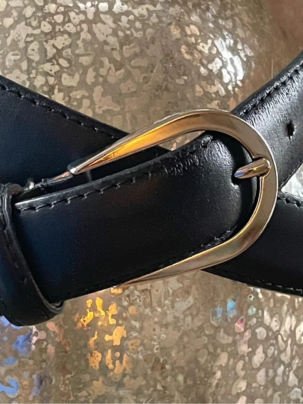 Black Leather Women's Belt